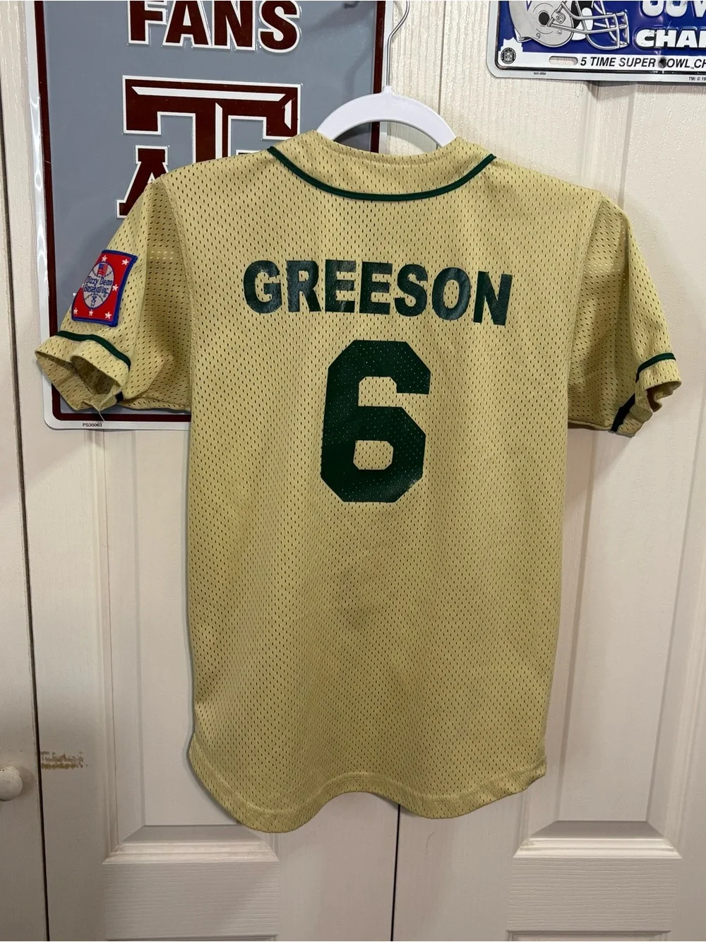 Dallas Stars kids Baseball Jersey - Gold with Green Trim